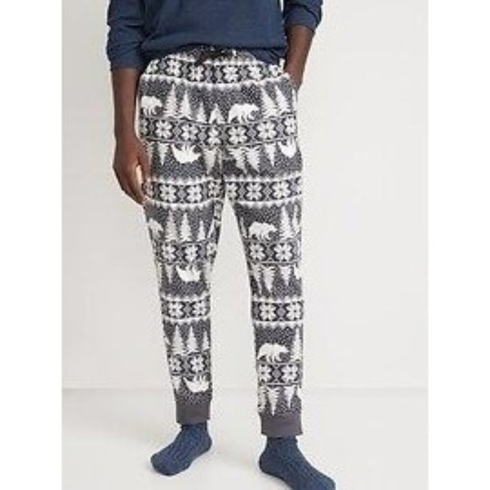 Old Navy Size XXL Men's Blue Polar Bears Flannel Lounge Joggers